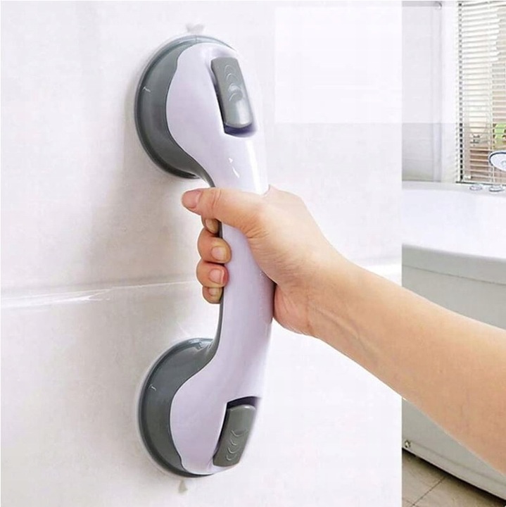 UCHWYT DO ŁAZIENKI BEZ WIERCENIA NA PRZYSSAWKI POMOCNA PORĘCZ DLA SENIORA