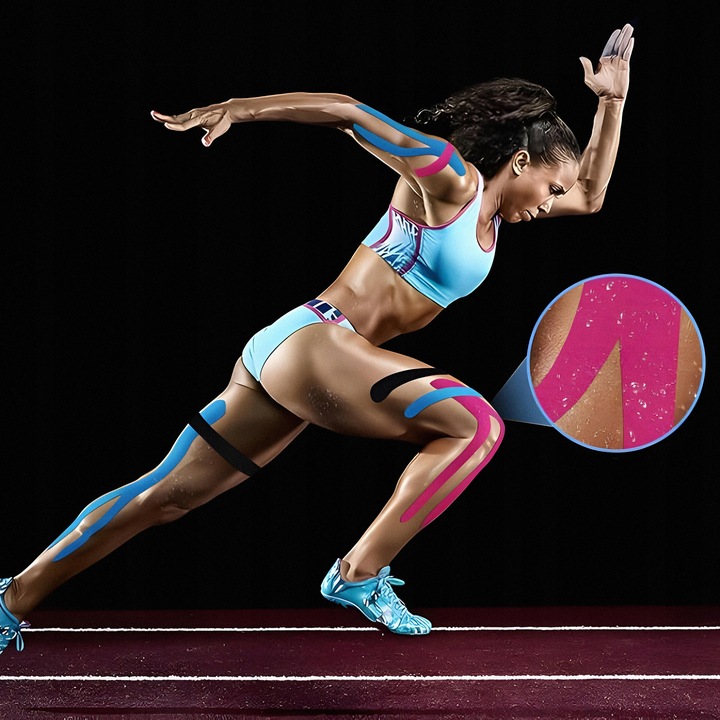 4x TAŚMA KINEZJOLOGICZNA TEJPY TAPE PLASTRY KINESIOTAPING WODOODPORNA 5M