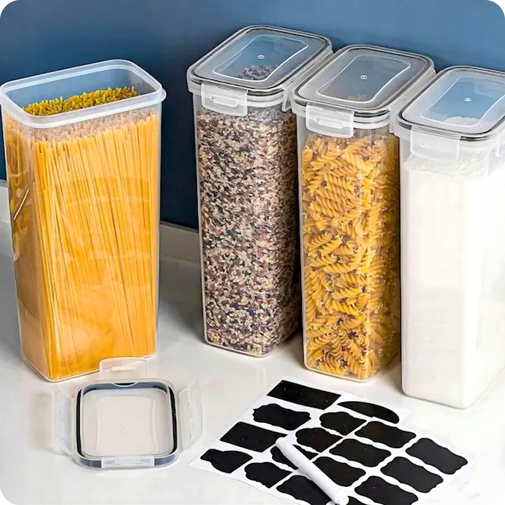 POJEMNIK SŁOIK PLASTIKOWY NA MAKARON KASZE PUDEŁKA NA ŻYWNOŚĆ 14szt