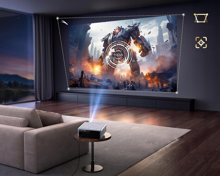 PROJEKTOR RZUTNIK 30000LM WIFI ANDROID SMART TV FULL HD 4K AUTOFOCUS