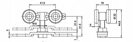 Wózek drzwi przejściowe Avanti S100