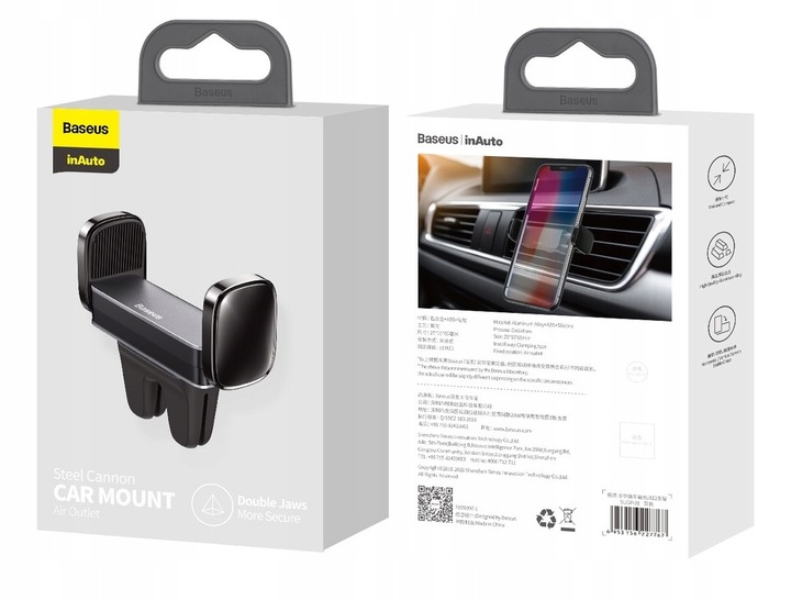 BASEUS UCHWYT NA TELEFON DO SAMOCHODU AUTA ZACISKOWY DO KRATKI NAWIEWU