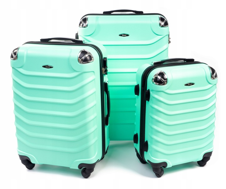 73 ZESTAW WALIZEK PODRÓŻNYCH RGL 3w1 XXL XL L KÓŁKA PODRÓŻNA TORBA ABS