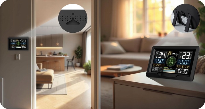 Bezprzewodowa stacja pogodowa pogody higrometr termometr budzik