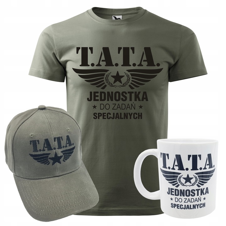 Dla taty ojca super zestaw koszulka kubek czapka w pudełku gotowy prezent