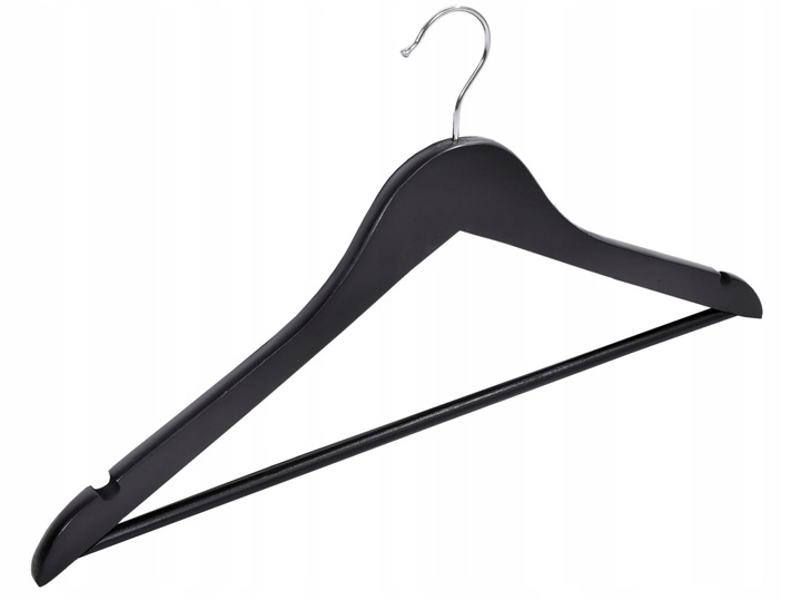 WIESZAK NA UBRANIA DREWNIANY CZARNY WIESZAKI UBRANIOWE KOMPLET LOFT