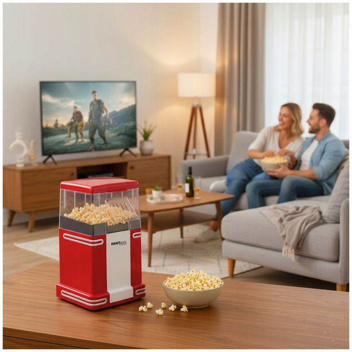 MASZYNA DO POPCORNU DOMOWA URZĄDZENIE MASZYNKA MINI BEZTŁUSZCZOWA