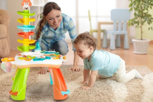 STOLIK INTERAKTYWNY EDUKACYJNY ZJEŻDŻALNIA PIŁEK PIŁECZKI PIANINKO PAPUGA