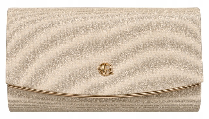 Torebka kopertówka brokatowa na wesele bal wieczorowa mała z klapką Rovicky