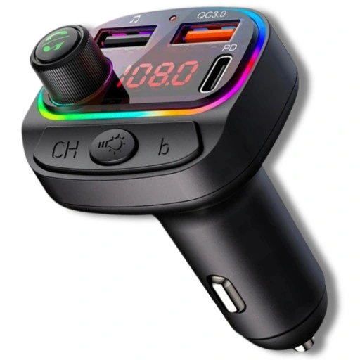 TRANSMITER BLUETOOTH SAMOCHODOWY FM ŁADOWARKA USB QC 3.0