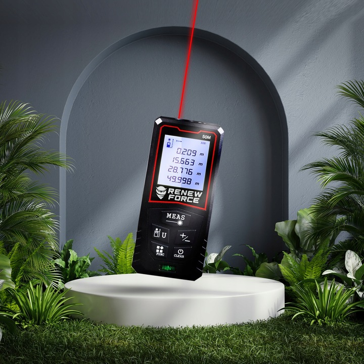 Dalmierz Laserowy MIERNIK ODLEGŁOŚCI Cyfrowy 50M Poziomica ORYGINALNY