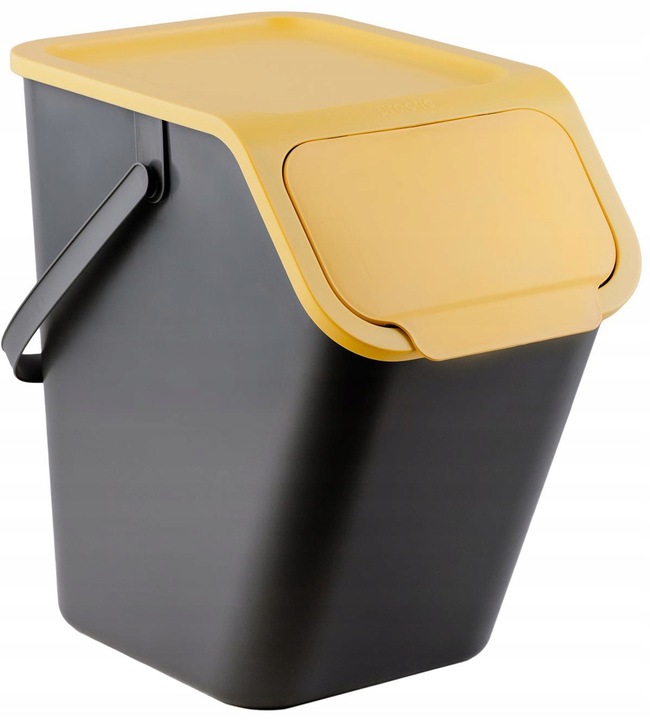 Pojemnik do segregacji odpadów kosz na śmieci metal plastik Bini żółty 25L