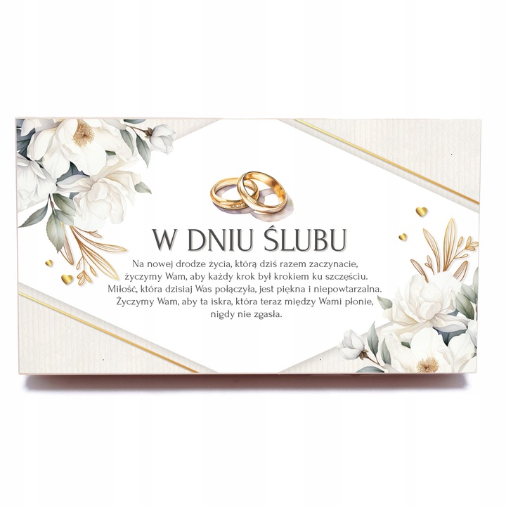 PUDEŁKO NA PIENIĄDZE ŚLUBNE drewniane pudełko z życzeniami na ślub
