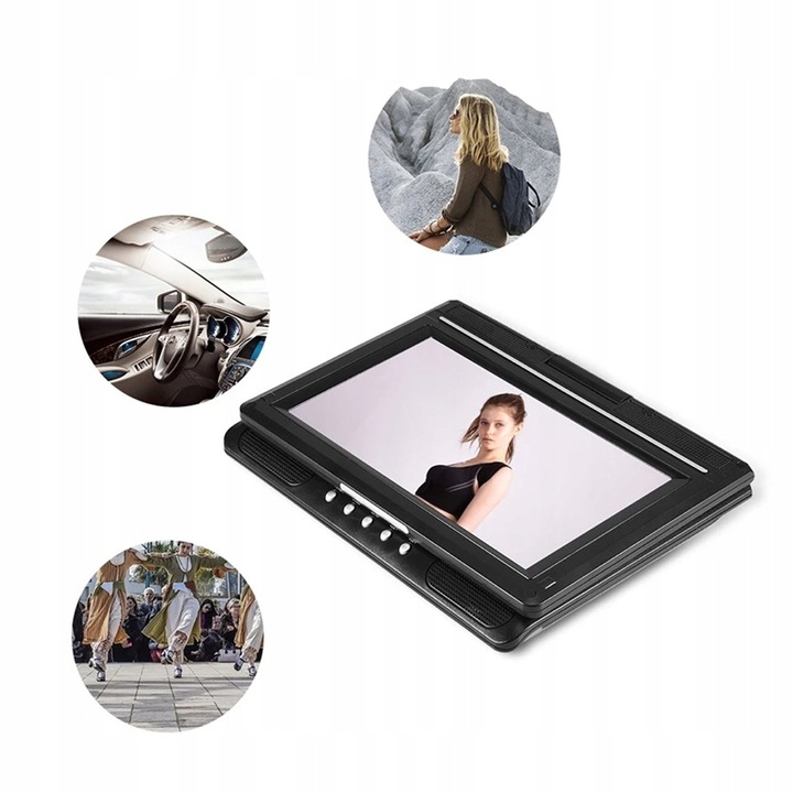 ODTWARZACZ PRZENOŚNY DVD EKRAN SAMOCHODOWY 7,8" INTERFEJS USB