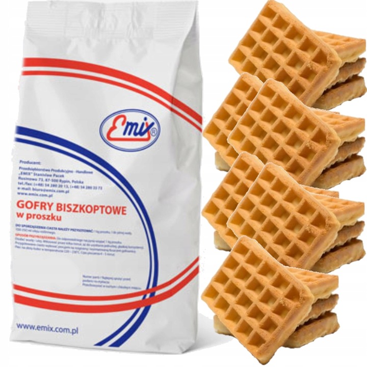 Mieszanka na Gofry biszkoptowe w proszku Emix 5 kg Puszyste i chrupiące