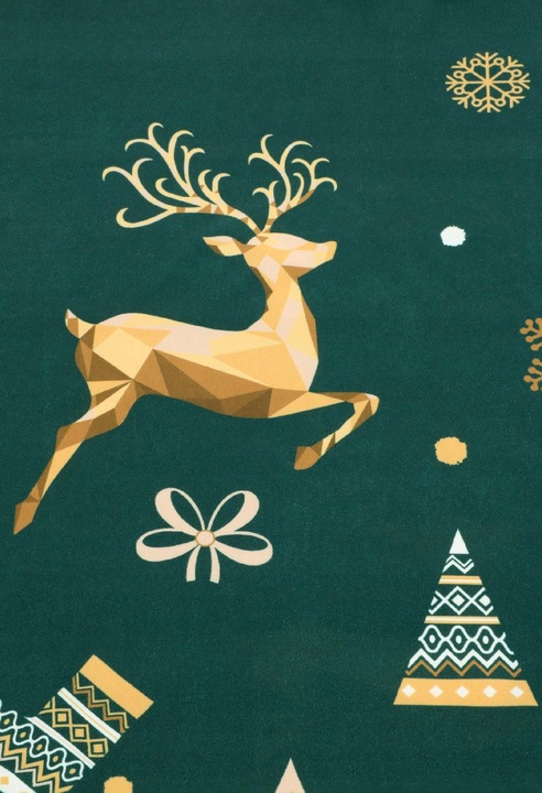 ZESTAW 6 SZT POKROWIEC NA KRZESŁO ZIELONY ŚWIĄTECZNE WZORY ELASTYCZNY