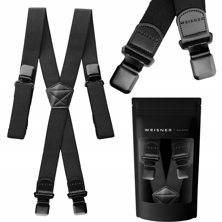 WEISNER X Black | ELEGANCKIE SZEROKIE SZELKI DO SPODNI GARNITURU NA