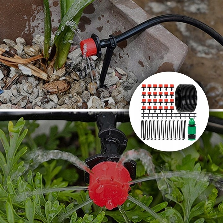 ZESTAW DO NAWADNIANIA KROPELKOWEGO SYSTEM DO KWIATKÓW ROŚLIN 25m + 30dysz
