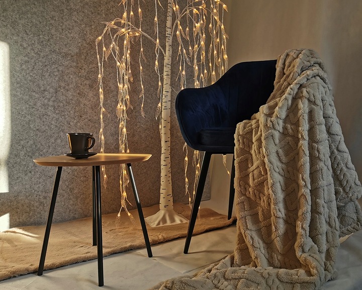 KOC WIKINGA PLED SKANDYNAWSKI GRUBY NARZUTA DWUSTRONNA ARIES 150x200 C. BEŻ