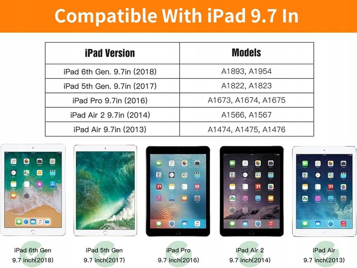 Etui pokrowiec do Apple iPad 9.7" 5 ,6 generacja kolor czerwony