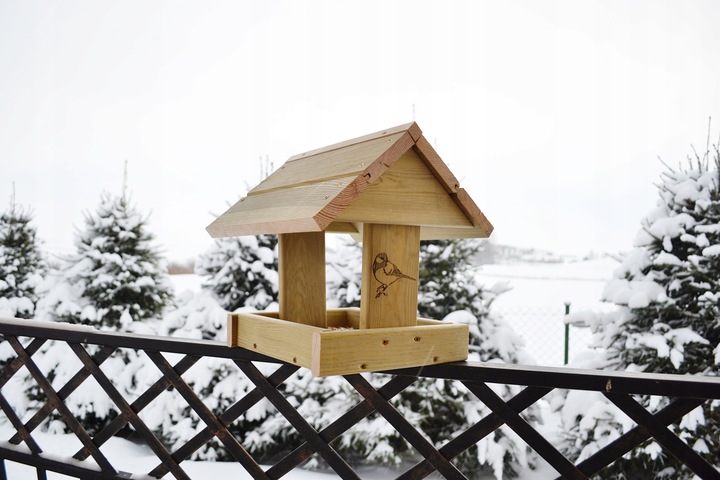 ECO Karmnik Dla Ptaków XXL+ DREWNIANY Solidny DIY Łatwy Montaż BUDKA