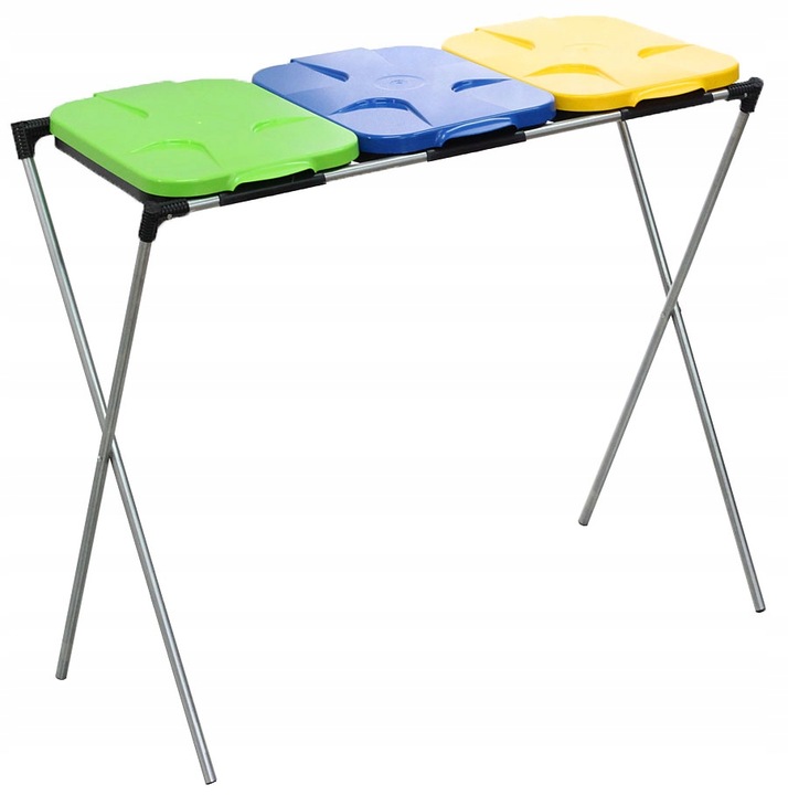 KOSZ STOJAK NA 3 WORKI DO SEGREGACJI ŚMIECI KOSZ NA ŚMIECI 3 STANOWISKA