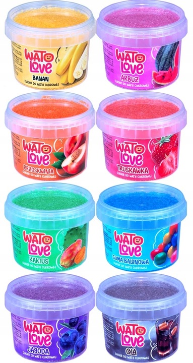 KOLOROWY CUKIER DO WATY CUKROWEJ 8x100g PATYCZKI MIARKA Cukry do Waty