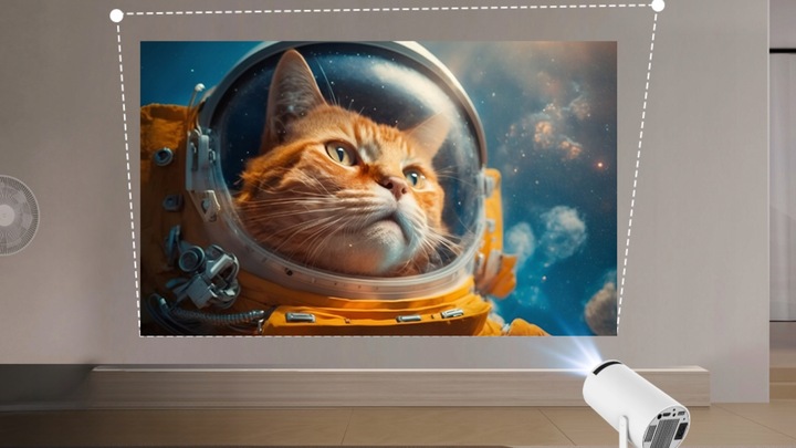 PROJEKTOR HY300 2025 NOWA WERSJA 4K WIFI PRZENOŚNY SMART ANDROID TV BIAŁY