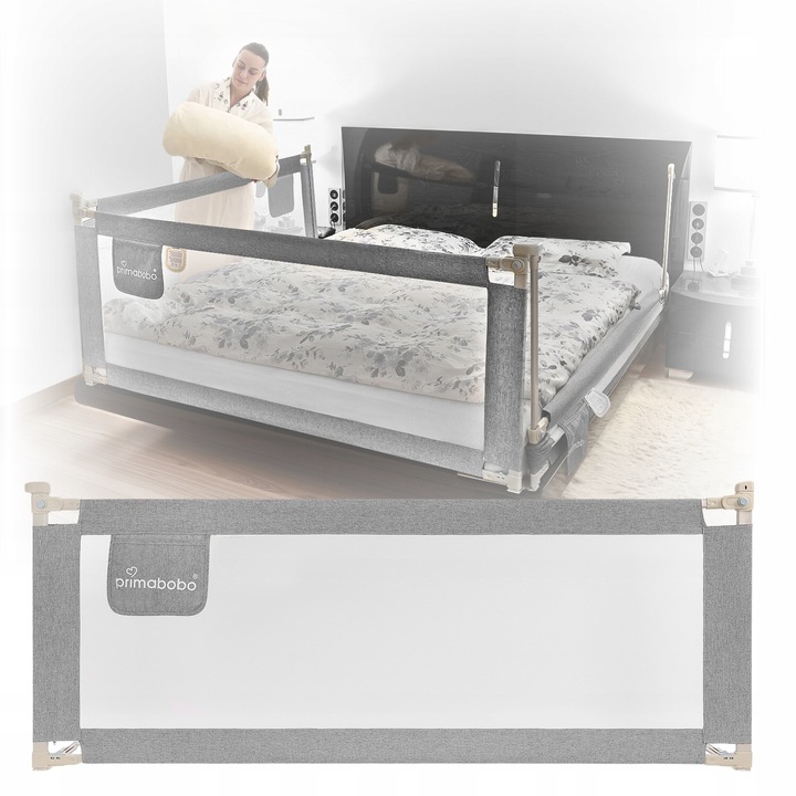 PRIMABOBO Barierka ochronna do łóżka CLASSIC 140cm dla dzieci WYSOKA