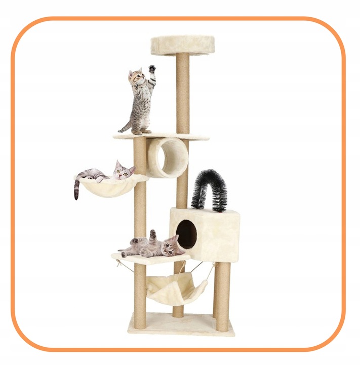 DRAPAK DLA KOTA KOTÓW WYSOKI DUŻY WIEŻA LEGOWISKO DOMEK 7 POZIOMÓW SŁUPEK