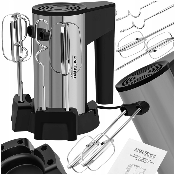 MIKSER RĘCZNY ROBOT KUCHENNY WIELOFUNKCYJNY 1000W TURBO 5 BIEGÓW