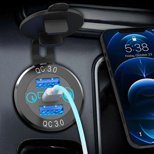 ŁADOWARKA ZAPALNICZKI 2x USB QC 3.0 + USB-C PD 60W