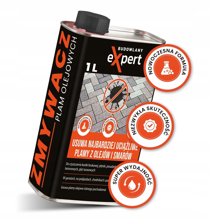 ZMYWACZ USUWANIE DO CIĘŻKICH PLAM OLEJOWYCH Z KOSTKI BRUKOWEJ PREPARAT 1 L