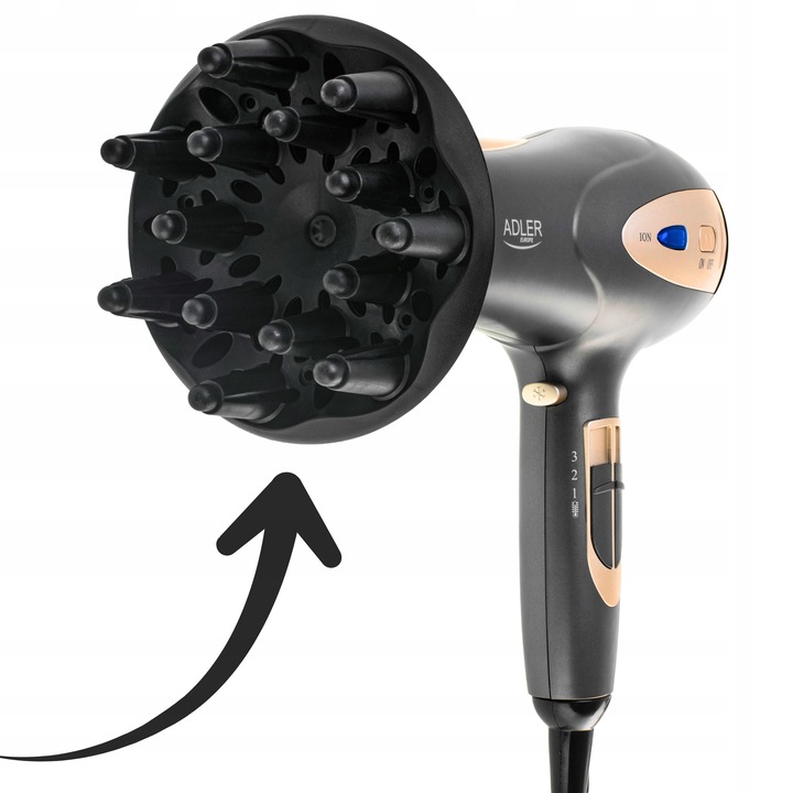 SUSZARKA DO WŁOSÓW Z DYFUZOREM JONIZACJĄ WIELOFUNKCYJNA ZIMNY NAWIEW