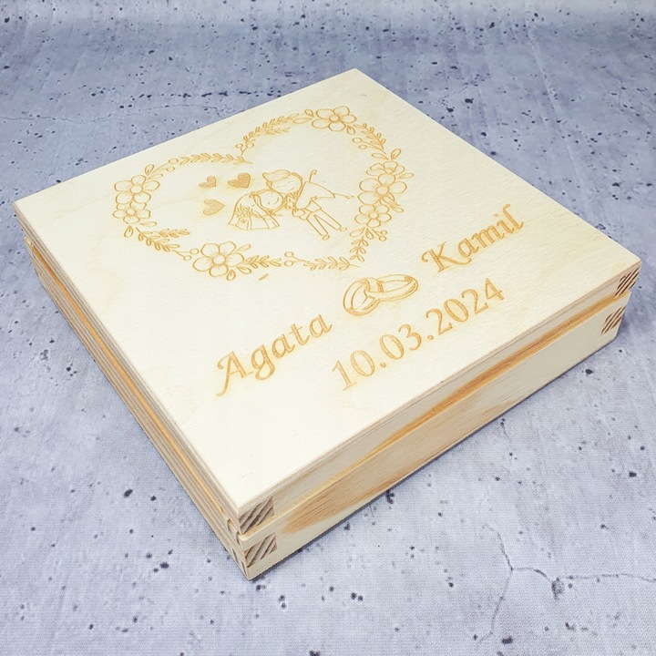 PODWIĄZKA ślubna Grawerowane PUDEŁKO na prezent na wieczór Panieński