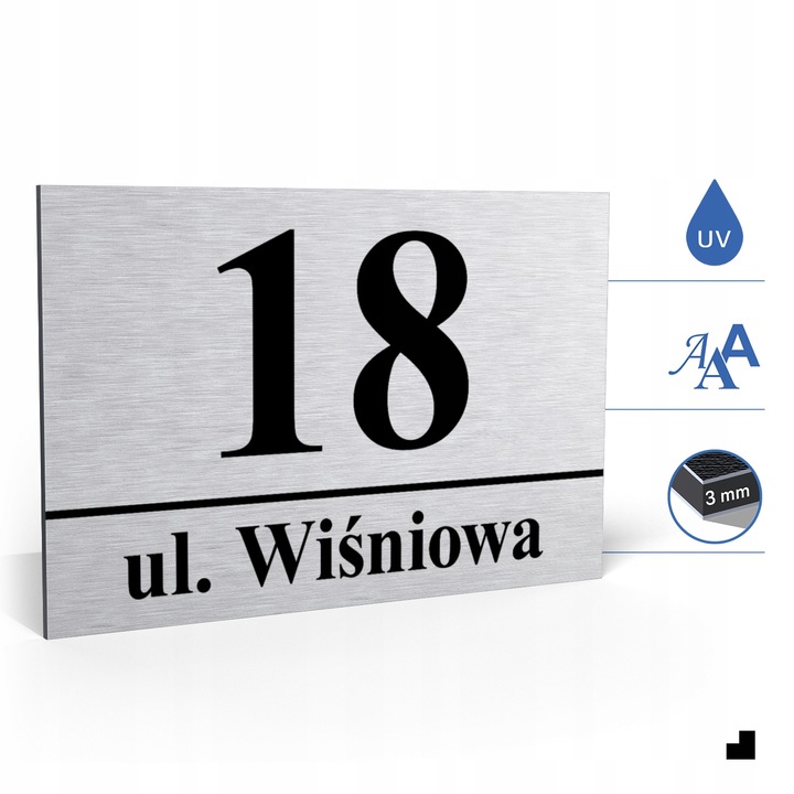 NUMER DOMU 32x21cm TABLICZKA ADRESOWA Z NUMEREM DOMU NUMER NA DOM