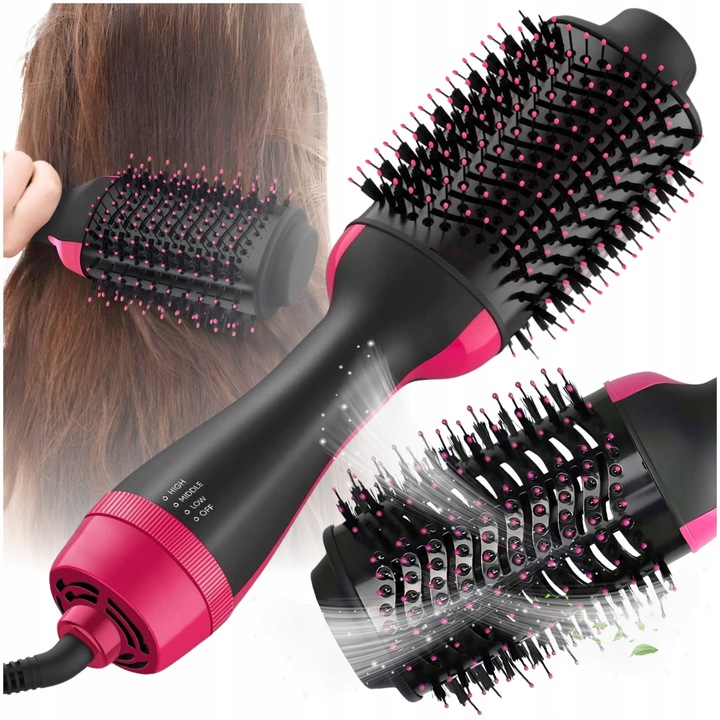 Duża Szczotka Suszarka Lokówka Prostownica Do Stylizacji Włosów 4w1