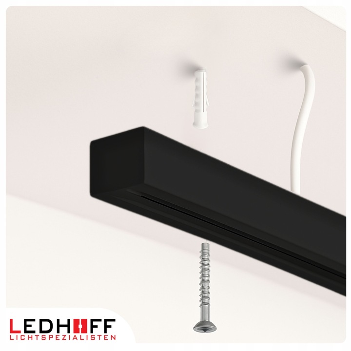 Szyna oświetleniowa LED szynoprzewód 1m czarna LISTWA z miejscem na