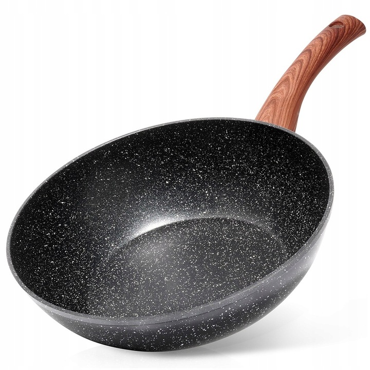 Wok GRANITOWY patelnia głęboka do smażenia duszenia dań azjatyckich 28 cm