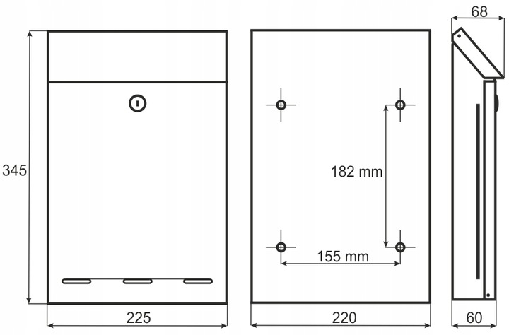 Skrzynka na listy Pocztowa A4 z Napisem, ANTRACYT, CZARNY -kolory