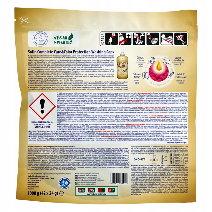 Sofin Kapsułki do Prania Kolorowych Tkanin Color Ochrona Kolorów 66 prań