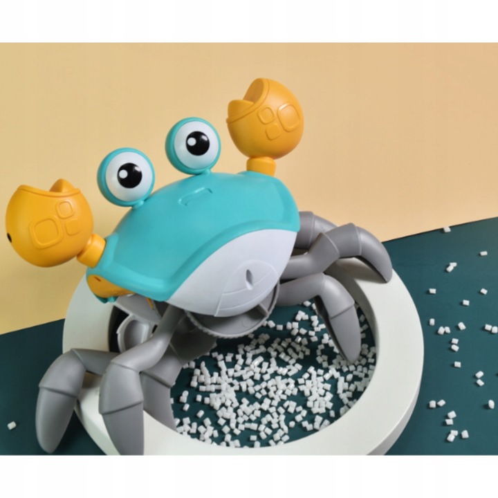 KRAB INTERAKTYWNY PEŁZAJĄCY UCIEKAJĄCY DŹWIĘK muzyka gra czujnik + BATERIE