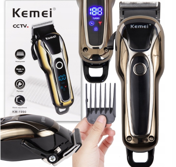 PROFESJONALNA MASZYNKA DO STRZYŻENIA WŁOSÓW BRODY BEZPRZEWODOWA