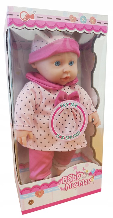 Lalka bobas jak żywa interaktywna miękka duża mówi ubranka pudełko prezent