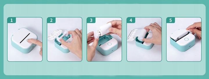 Phomemo T02 mini drukarka termiczna do zdjęć notatek etykiet różowa