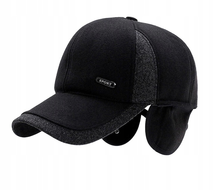 CZAPKA ZIMOWA MĘSKA Z DASZKIEM CIEPŁA CHOWANE NAUSZNIKI NA ZIMĘ MODNA