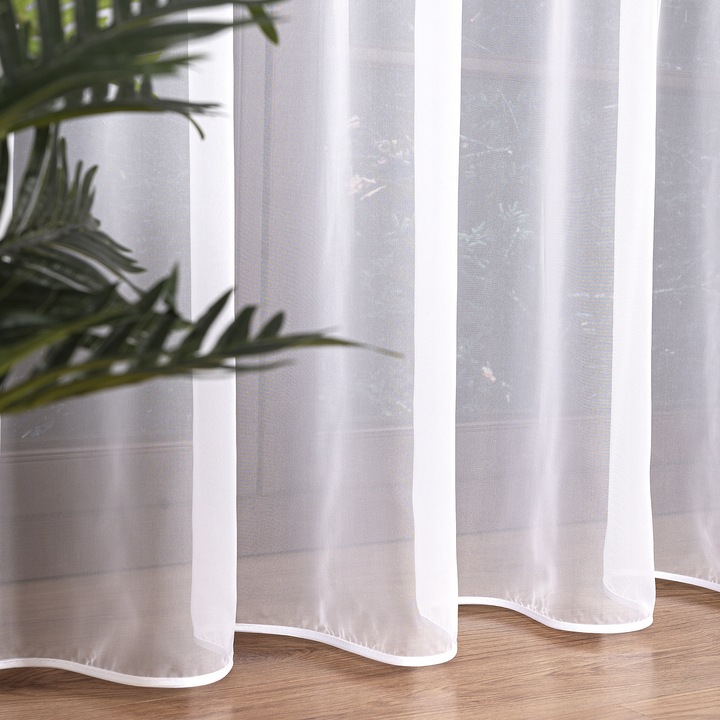 FIRANA GOTOWA BIAŁA WOAL Z LAMÓWKA NA TAŚMIE DO SALONU SYPIALNI 400x250 cm