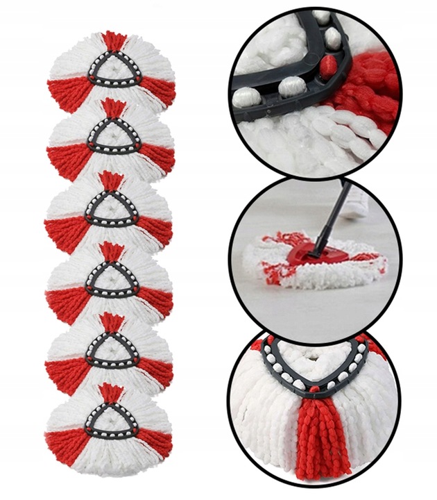 6x WKŁAD WKŁADY ZAPAS DO MOPA OBROTOWEGO VILEDA TURBO CHŁONNE Zamiennik