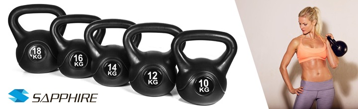 Hantel KETTLEBELL Sapphire 10KG kula ODWAŻNIK kettle HANTLA do ćwiczeń