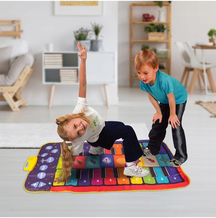 OGROMNA MATA MUZYCZNA DO TAŃCZENIA EDUKACYJNA INTERAKTYWNA GRA 140 X 70 CM